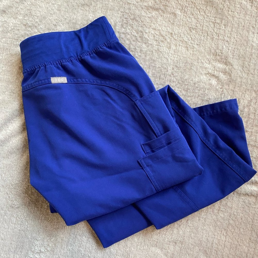 Figs Deep Royal Blue Kade Cargo Scrub Pant in X Small